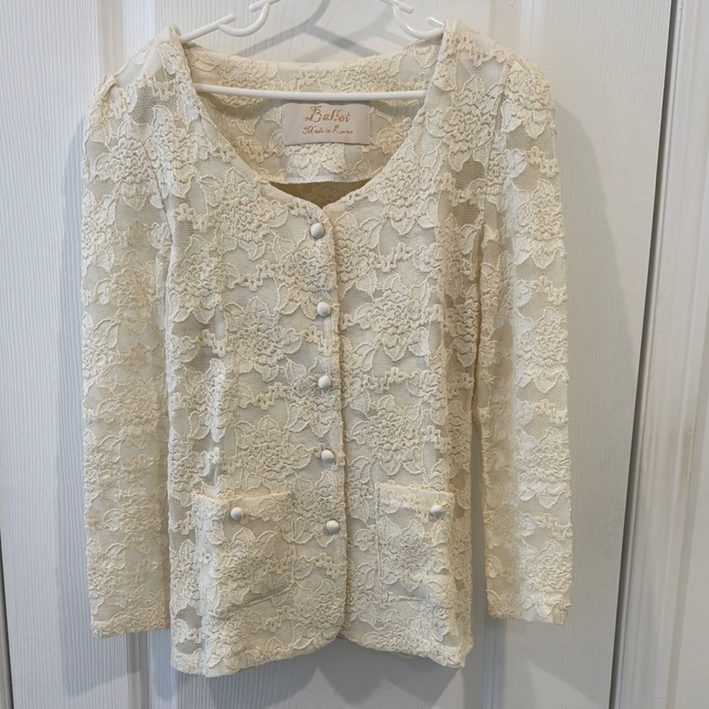 Cream Lace Women's Cardigan